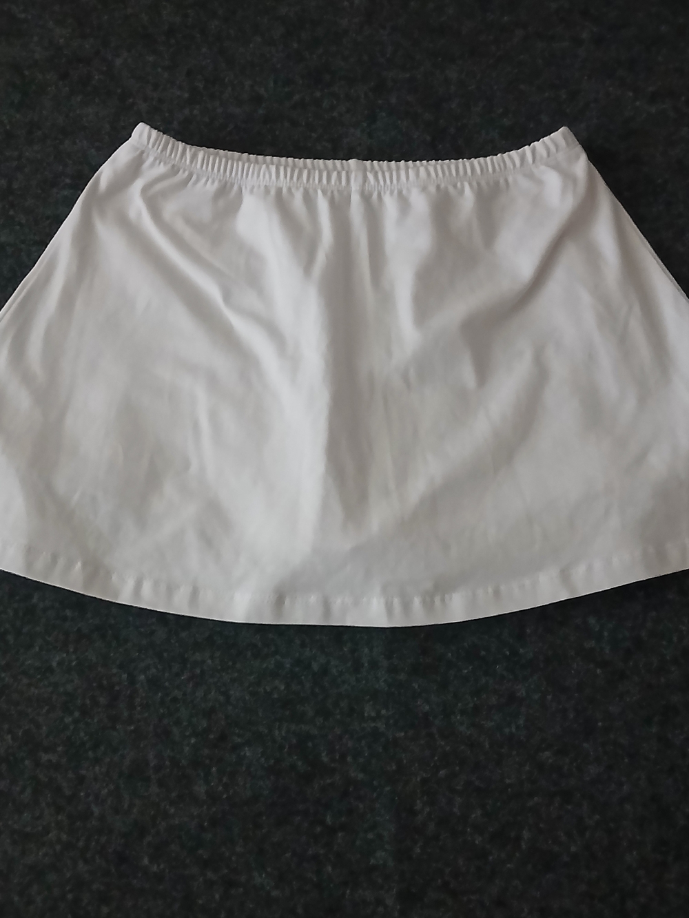 Women's White A-Line Skort with Elastic Waist